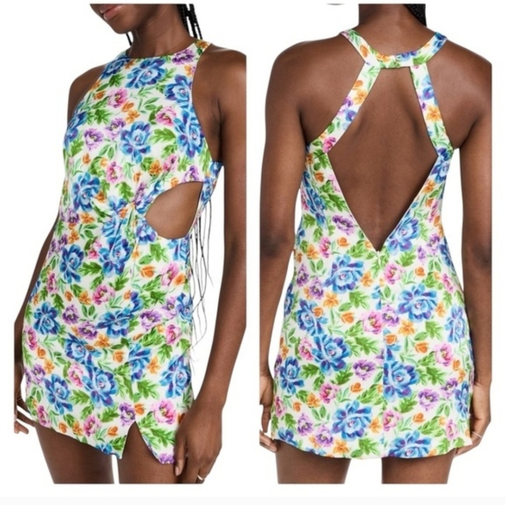 NWT FOR LOVE AND LEMONS LUCY Floral Cutout Mini Dress Festival Coastal Chic